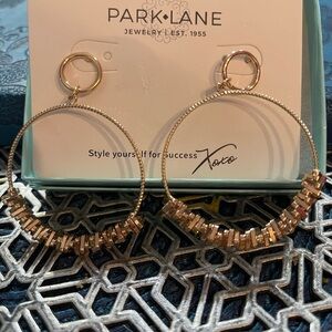 Park Lane Gold Textured Hoop Earrings